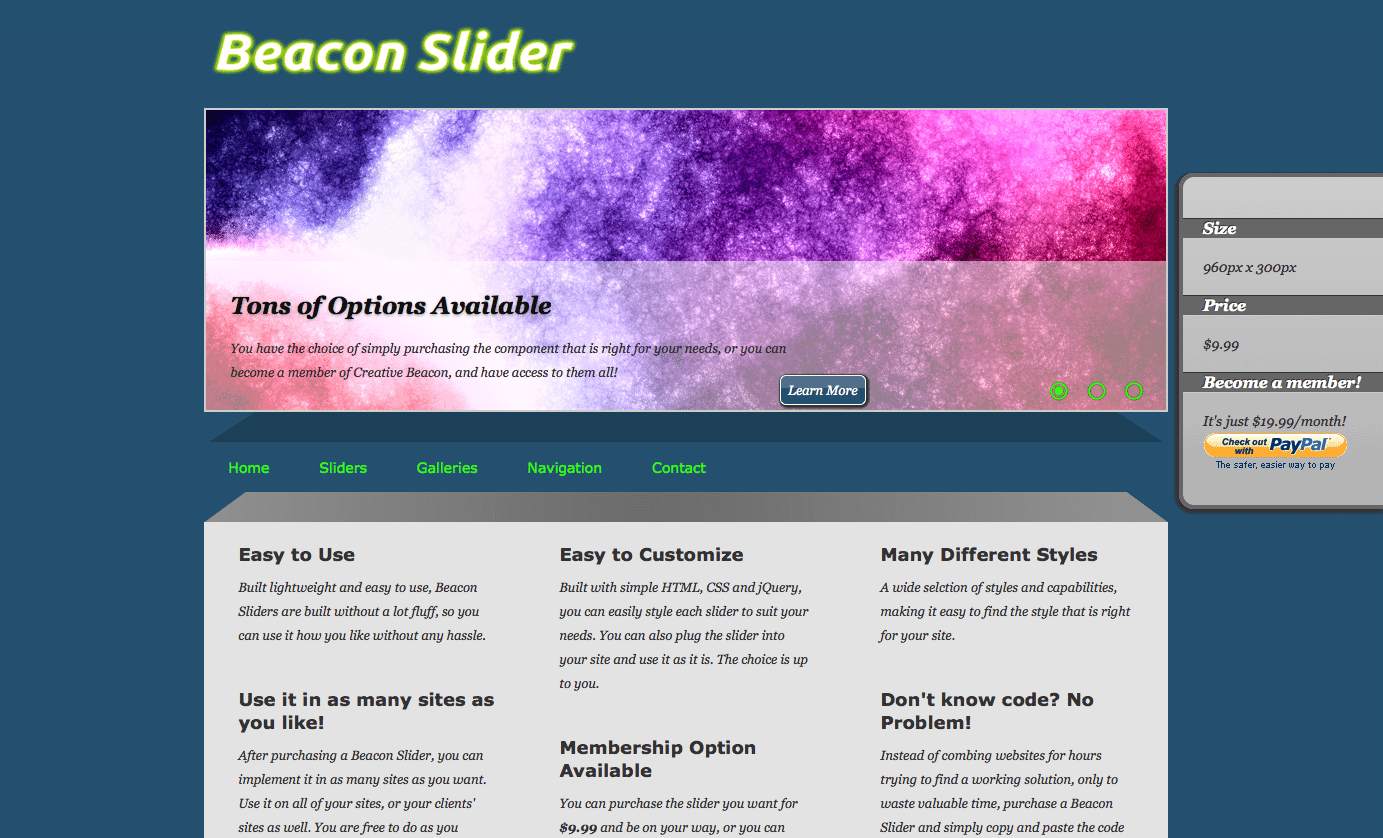 Knoxville Website Design: Beacon Slider