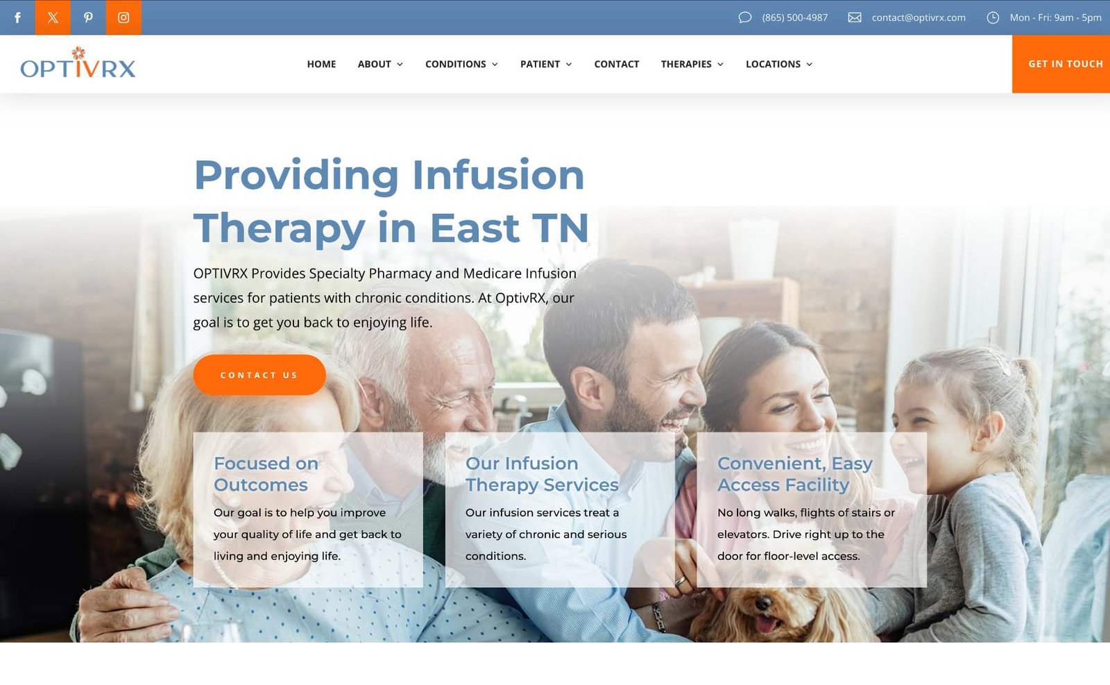 OPTIVRX Infusion Therapy Website | G Squared Studios