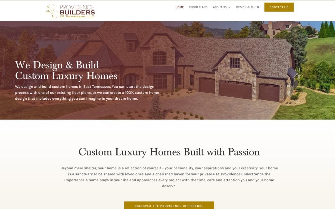 Providence Builders Luxury Home Website